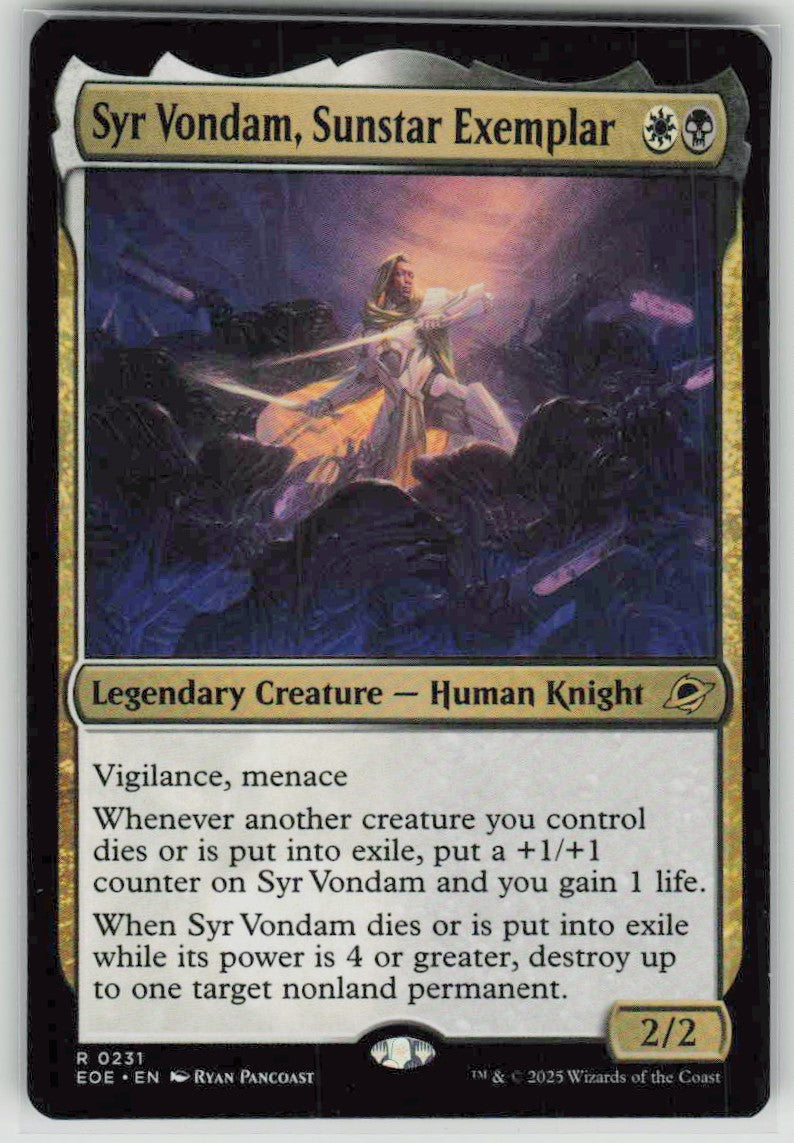 2025 Edge of Eternities 231 Syr Vondam, Sunstar Exemplar