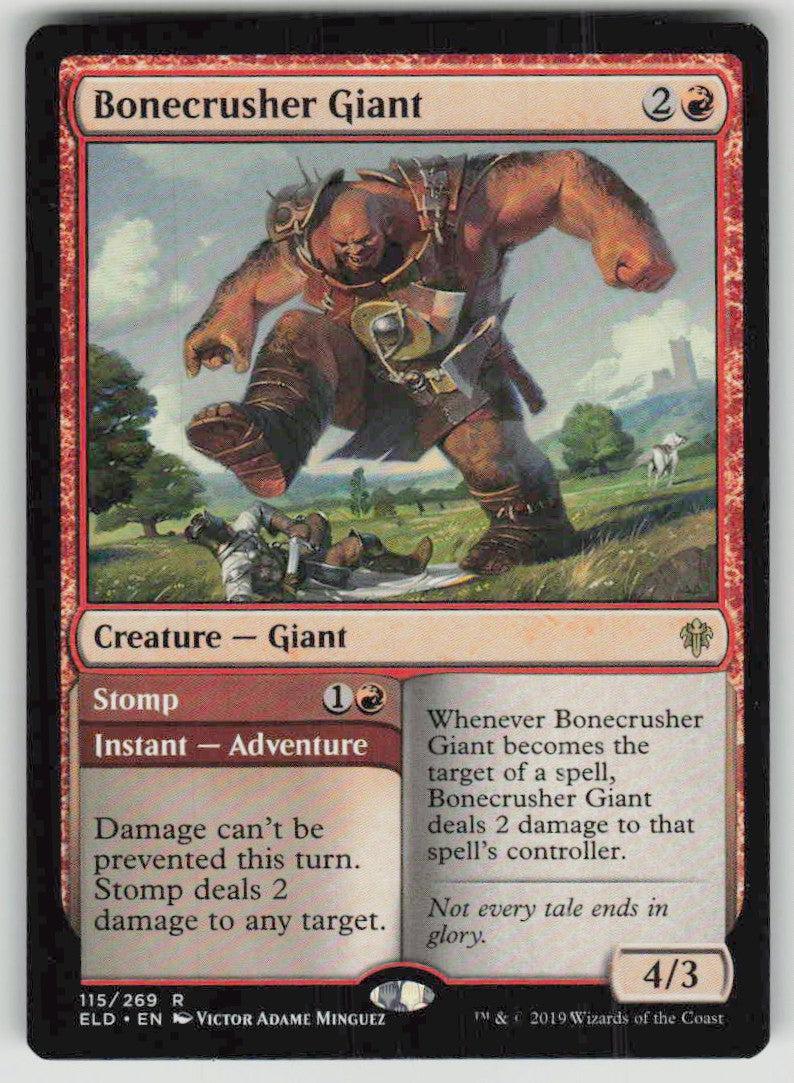 2019 Throne of Eldraine 115 Bonecrusher Giant // Stomp