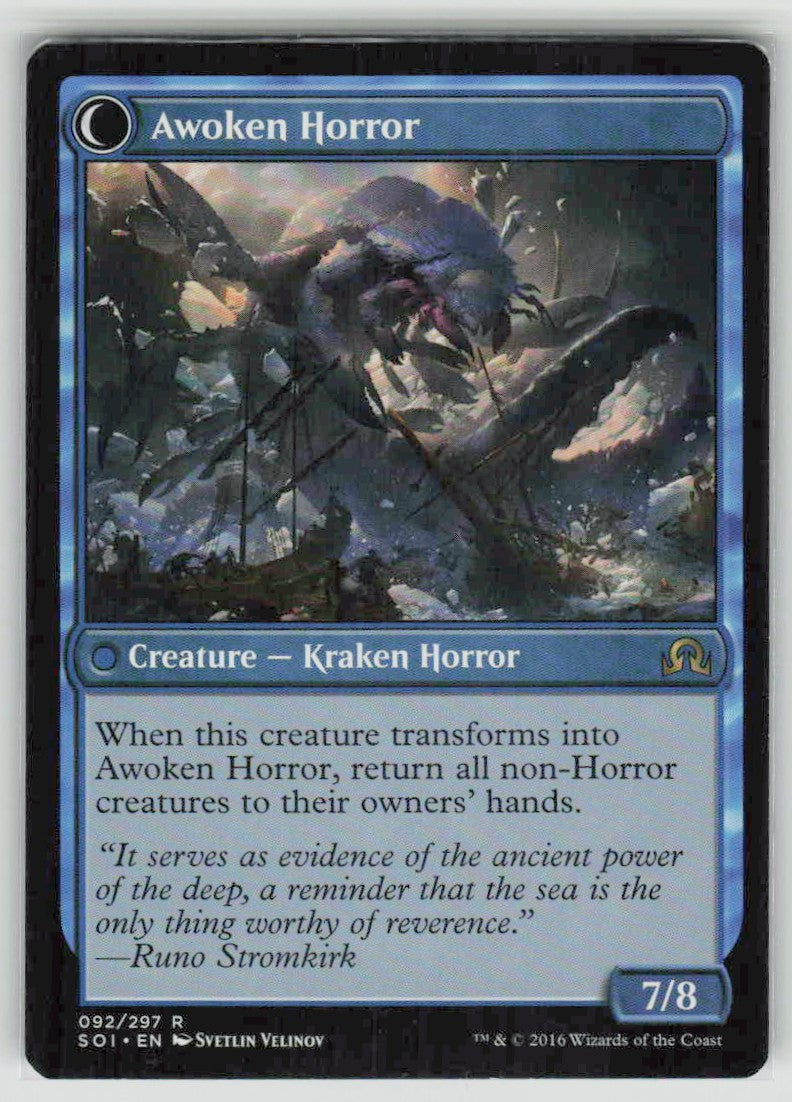 2016 Shadows over Innistrad 92 Thing in the Ice // Awoken Horror