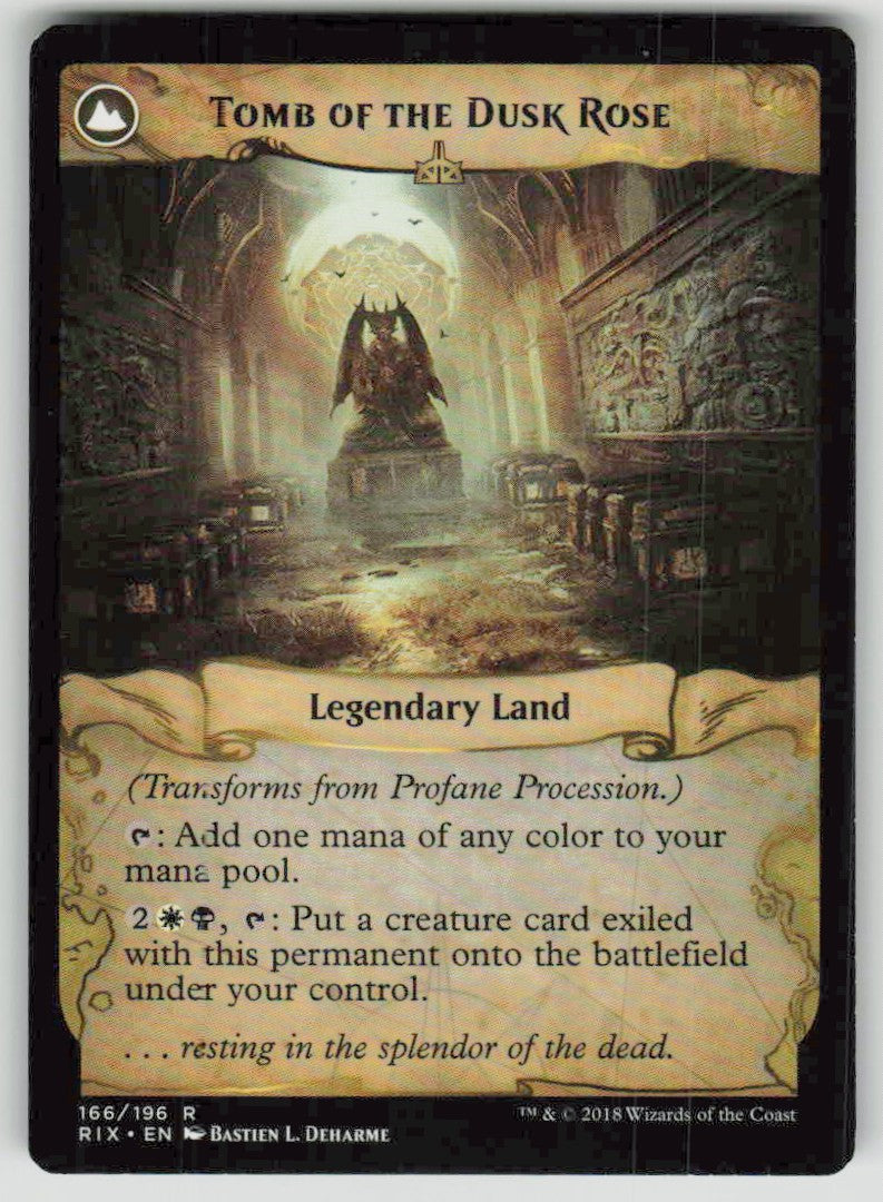 2018 Rivals of Ixalan 166 Profane Procession // Tomb of the Dusk Rose