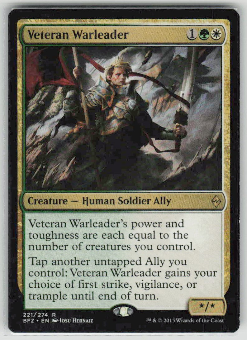 2015 Battle for Zendikar 221 Veteran Warleader
