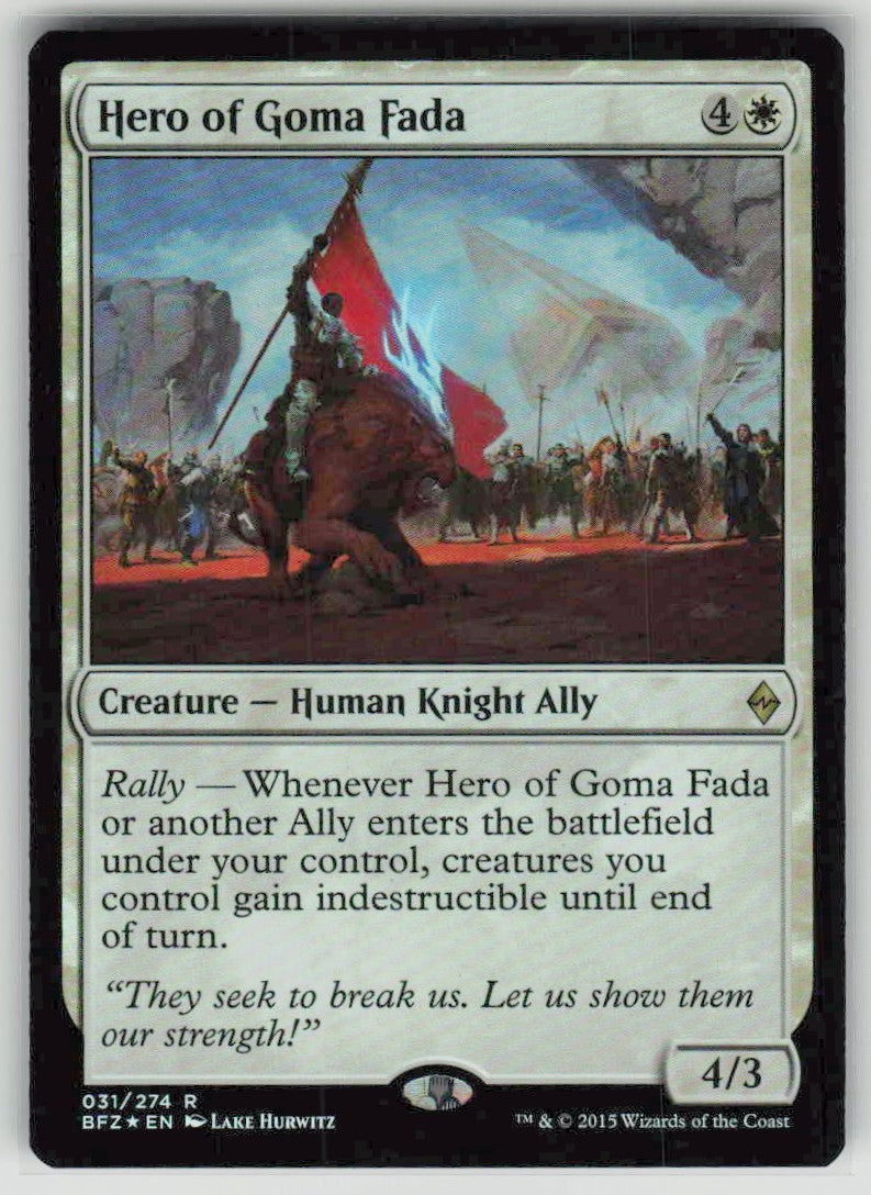 2015 Battle for Zendikar 31 Hero of Goma Fada