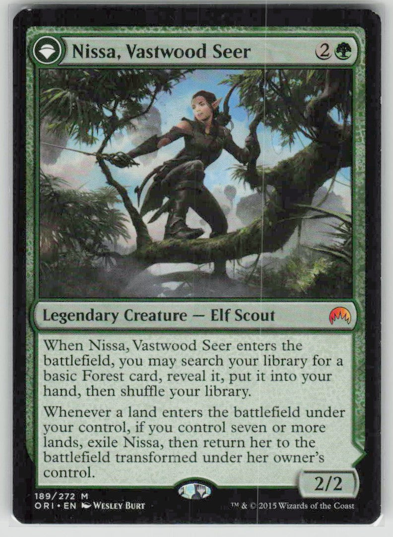 2015 Magic Origins 189 Nissa, Vastwood Seer // Nissa, Sage Animist