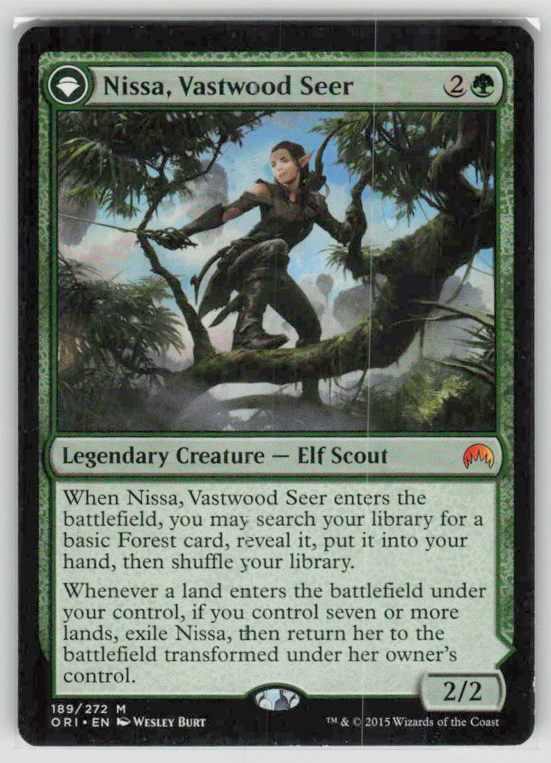 2015 Magic Origins 189 Nissa, Vastwood Seer // Nissa, Sage Animist