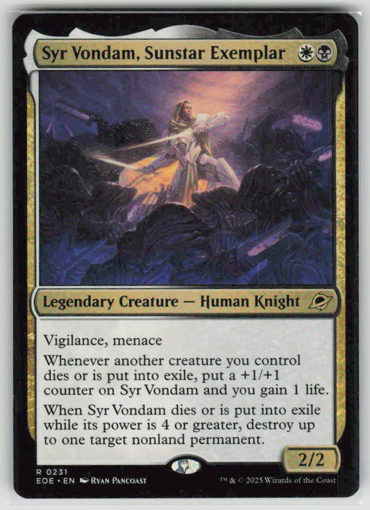 2025 Edge of Eternities 231 Syr Vondam, Sunstar Exemplar