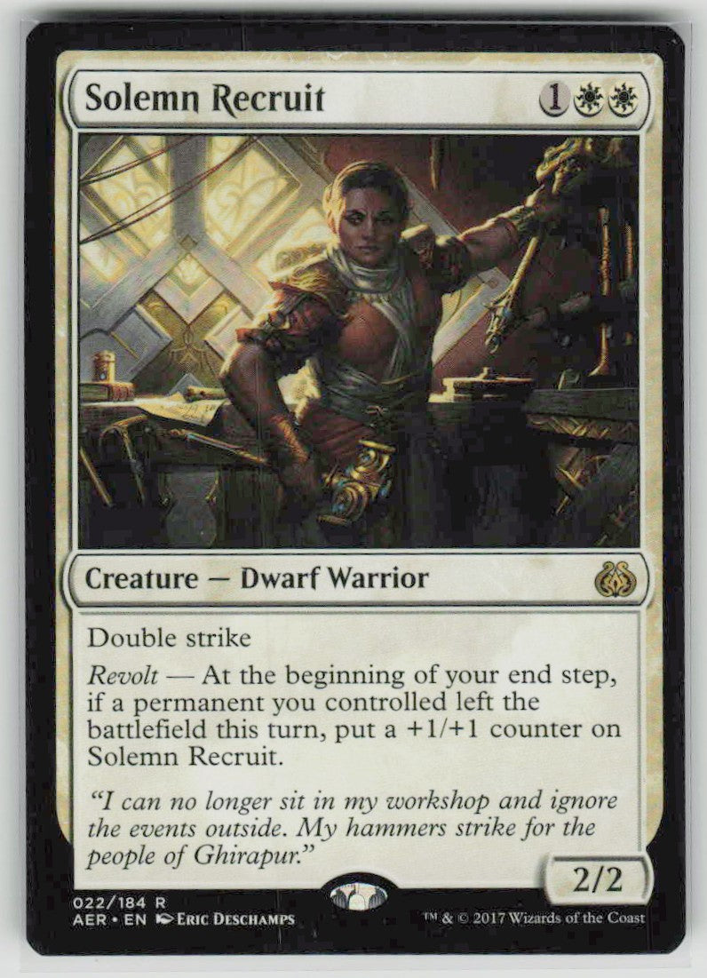 2017 Aether Revolt 22 Solemn Recruit