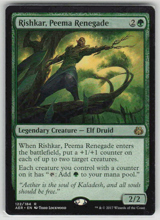 2017 Aether Revolt 122 Rishkar, Peema Renegade