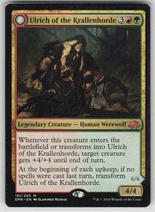 2016 Eldritch Moon 191 Ulrich of the Krallenhorde // Ulrich, Uncontested Alpha