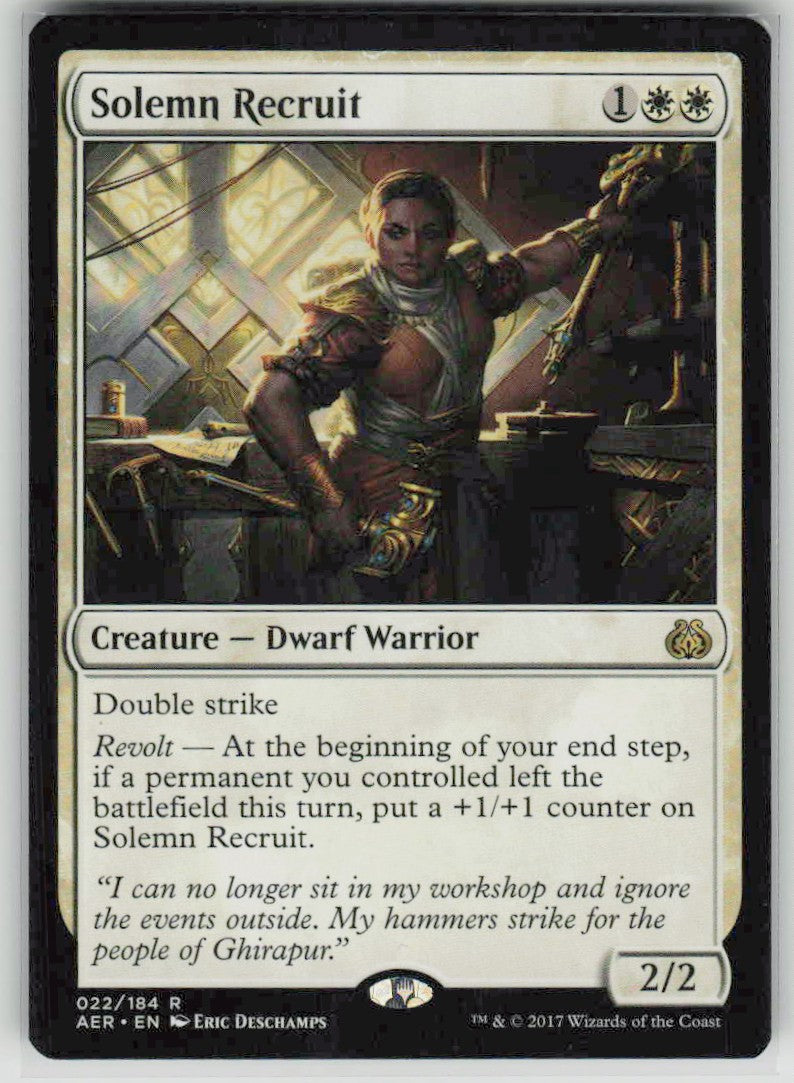 2017 Aether Revolt 22 Solemn Recruit