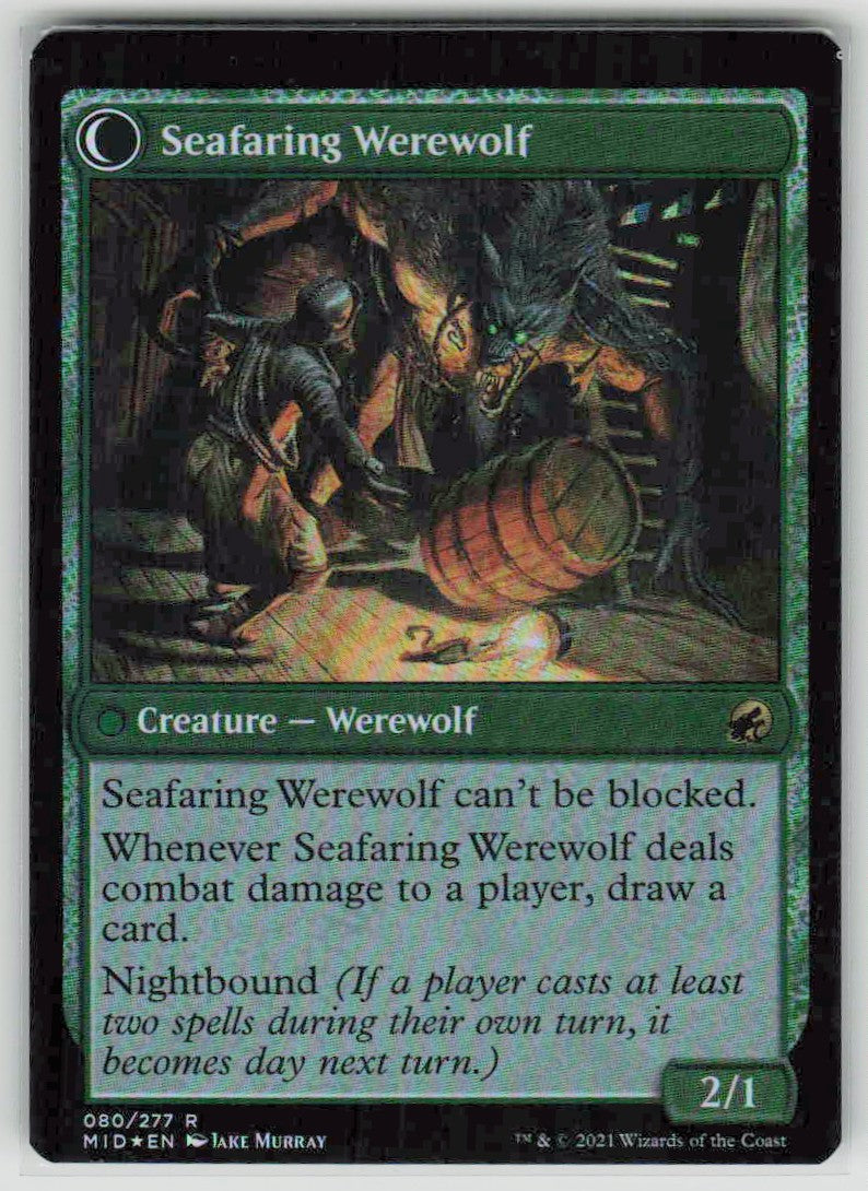 2021 Innistrad: Midnight Hunt 80 Suspicious Stowaway // Seafaring Werewolf