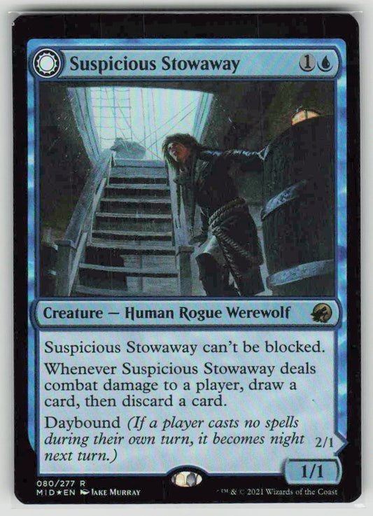2021 Innistrad: Midnight Hunt 80 Suspicious Stowaway // Seafaring Werewolf