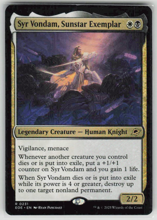 2025 Edge of Eternities 231 Syr Vondam, Sunstar Exemplar