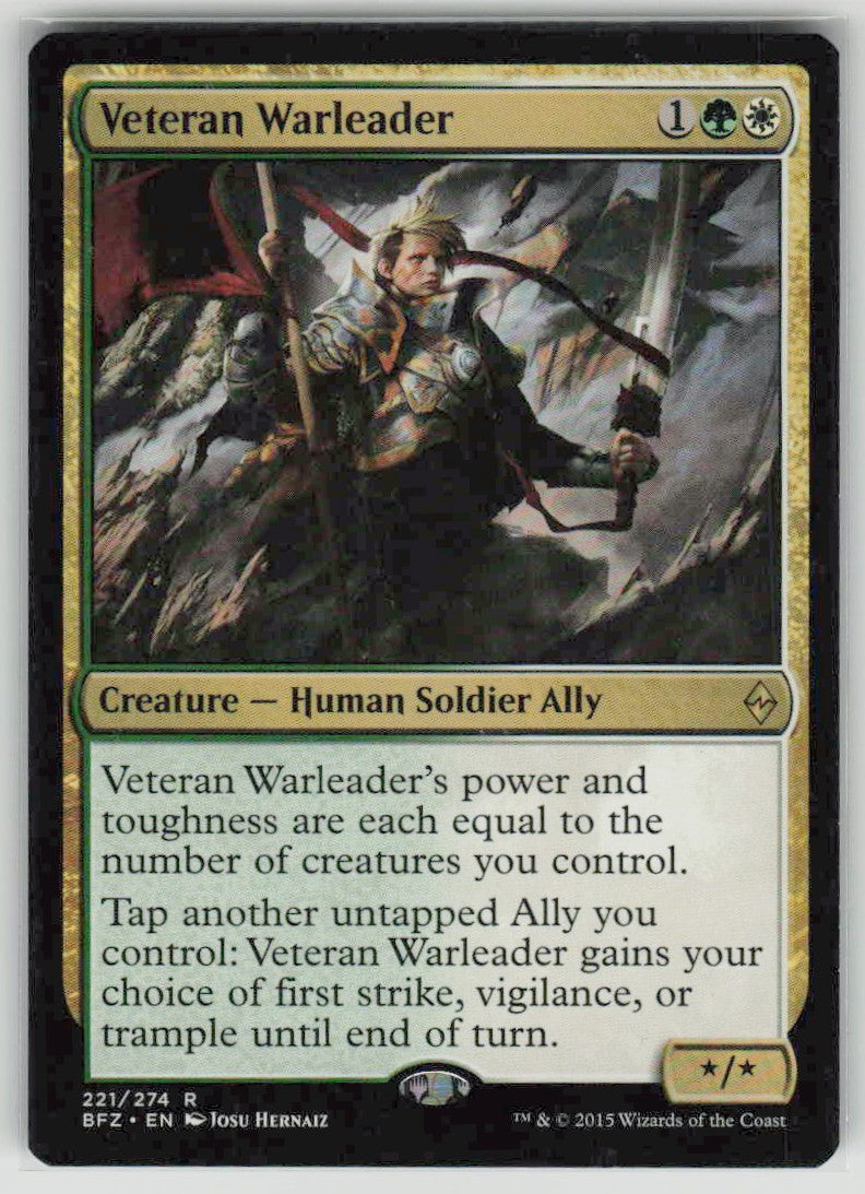 2015 Battle for Zendikar 221 Veteran Warleader