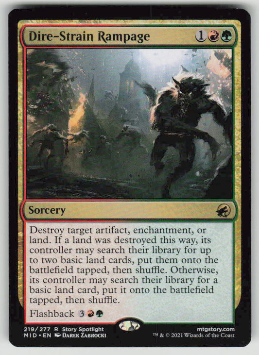 2021 Innistrad: Midnight Hunt 219 Dire-Strain Rampage