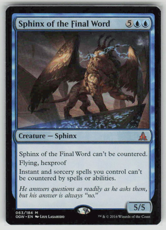 2016 Oath of the Gatewatch 63 Sphinx of the Final Word