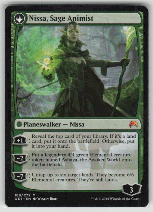2015 Magic Origins 189 Nissa, Vastwood Seer // Nissa, Sage Animist