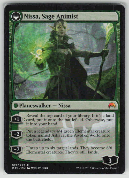 2015 Magic Origins 189 Nissa, Vastwood Seer // Nissa, Sage Animist